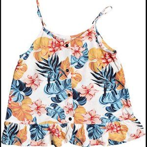 Roxy Girls' Big Perfect Waves Woven Tank Top Kids Size 5 NWT
